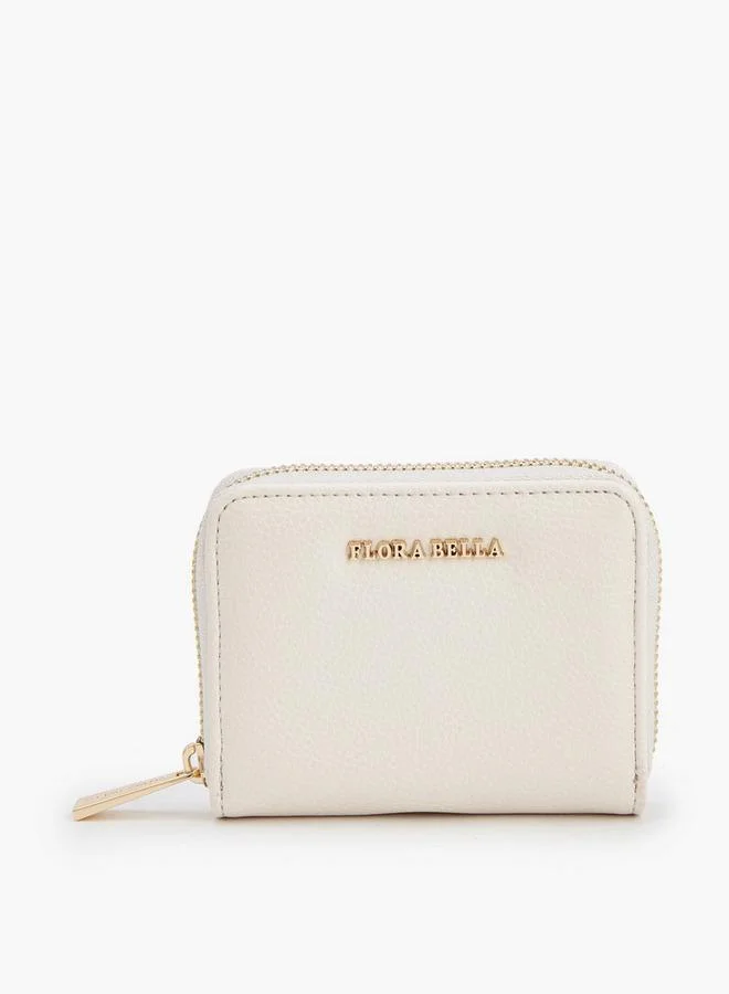 Flora Bella By Shoexpress Textured Wallet With Zip Closure